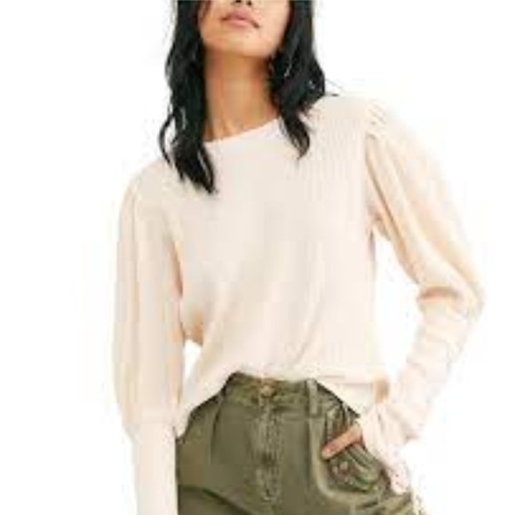 Free People Tasha Thermal Top in Cream XS - Picture 1 of 7